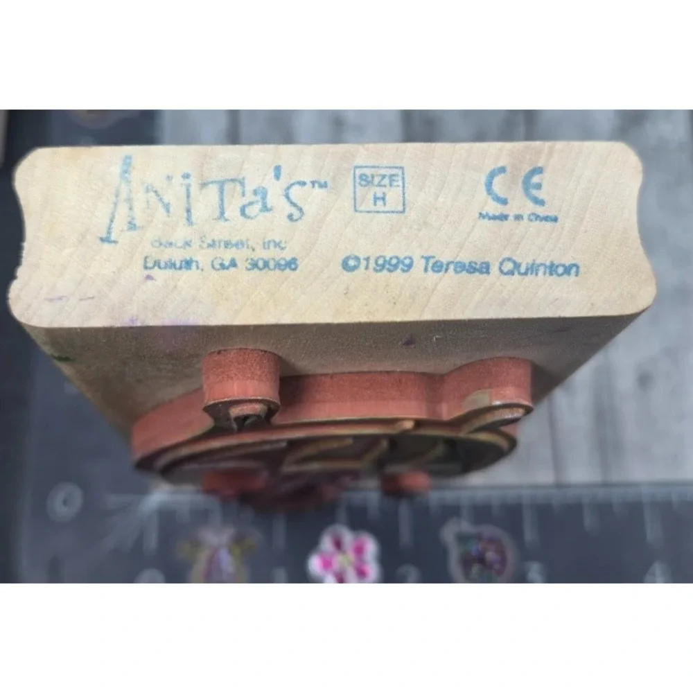 Anita's Umbrella Rain Rubber Stamp Wood #O43